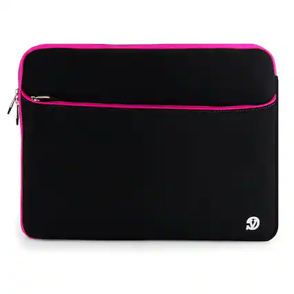 Front. Kitcheniva - Neoprene Laptop Sleeve Case Bag For 17" Laptop Black/Pink - Black/Pink.