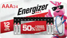 Front. Energizer - MAX AAA Batteries (24 Pack), Triple A Alkaline Batteries - Silver.