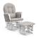 Front. Storkcraft - Hoop Glider and Ottoman - White/Taupe Swirl.