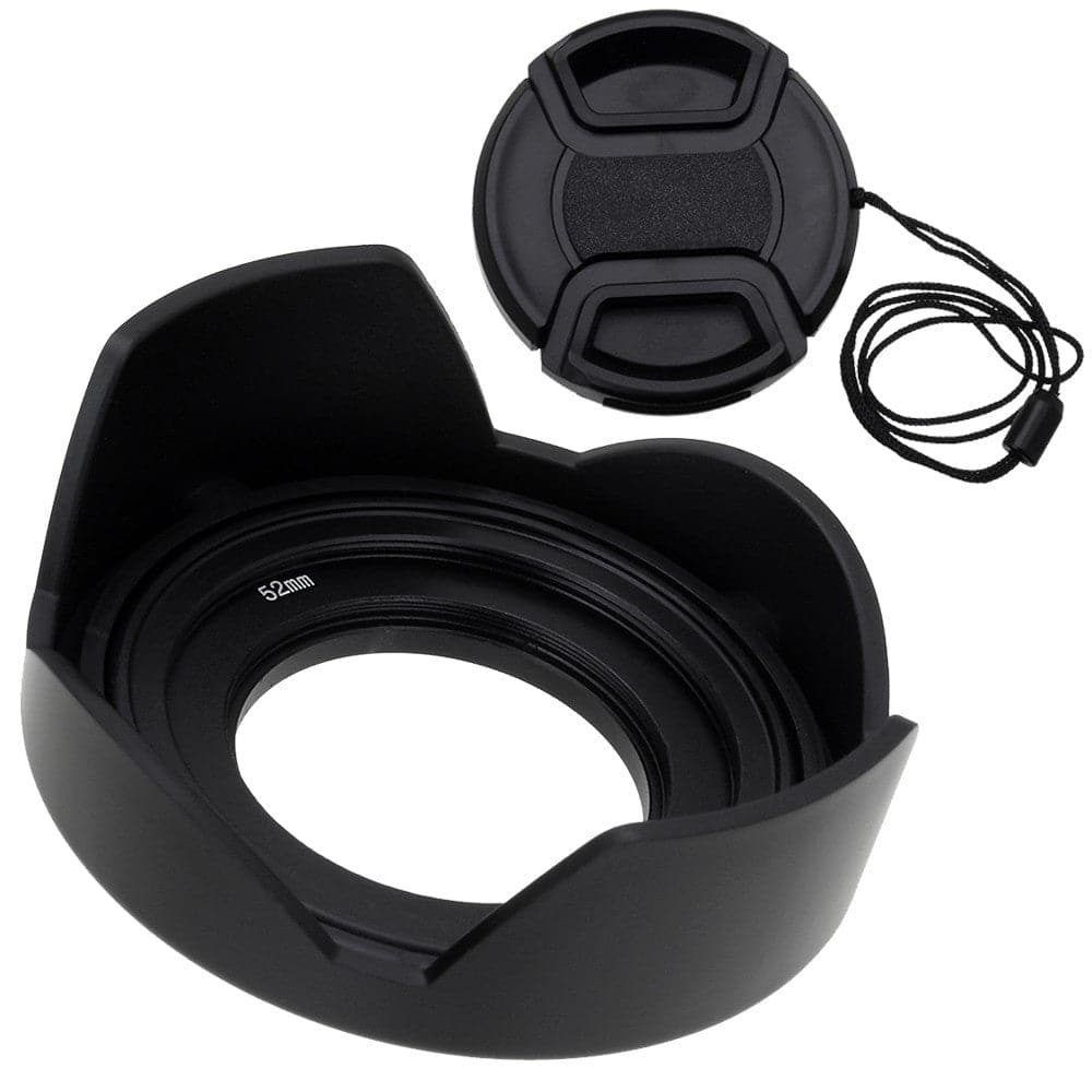 Fotodiox - Reversible Lens Hood Kit with Cap for Sony E PZ 16-50mm F3.5-5.6 OSS E-mount Power Zoom Lens - Black