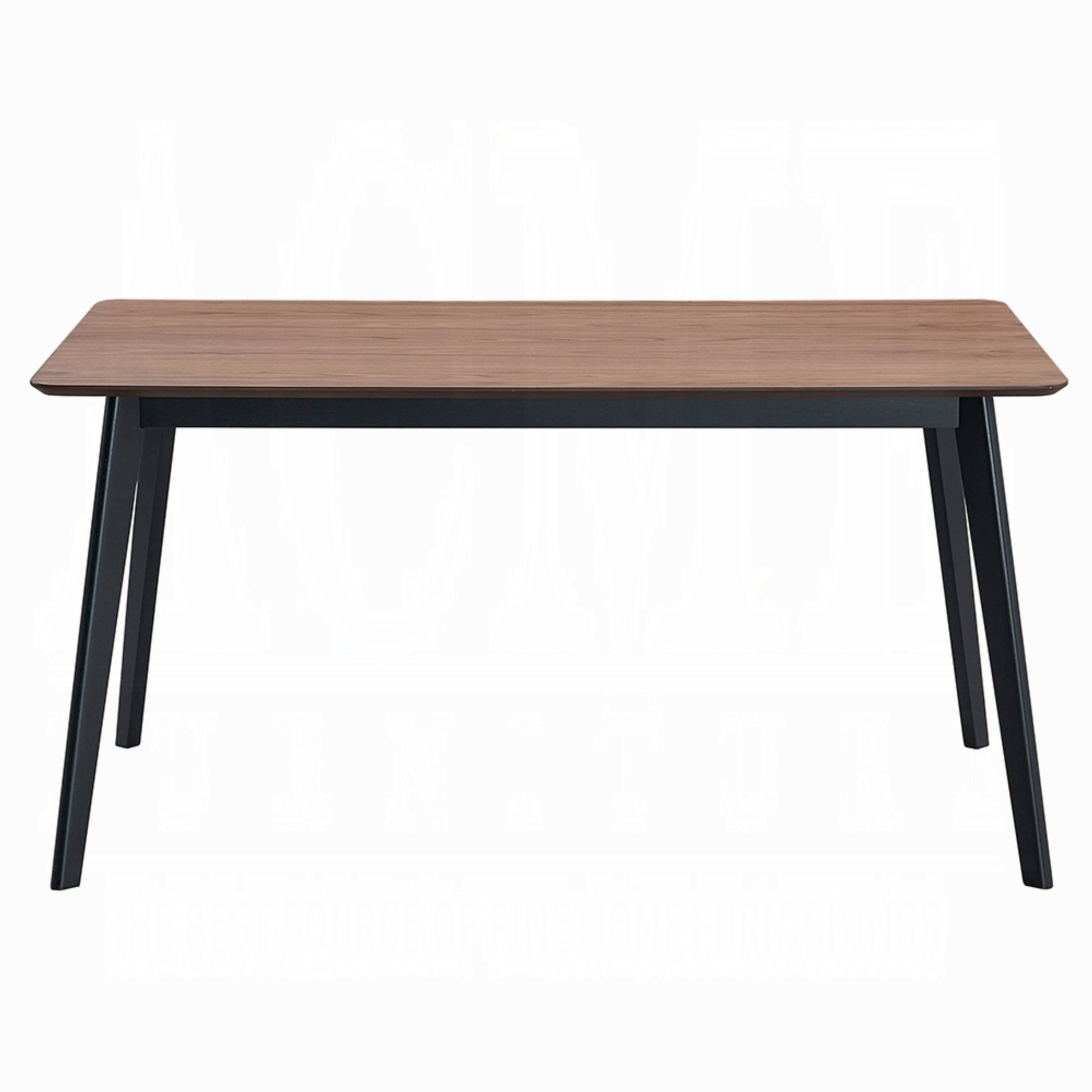 Alt View 1. Manhattan Lane - Bery Dining Table, 59 Inch Rectangular Brown Top, Scandinavian Black - Walnut Brown, Black.