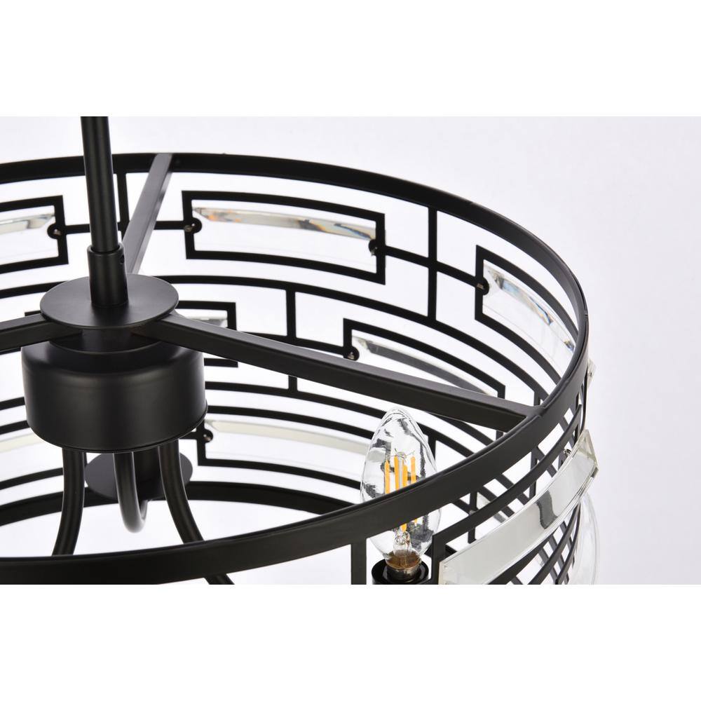 Alt View 2. Elegant Lighting - Kennedy 16.5 inch pendant in black - Black.