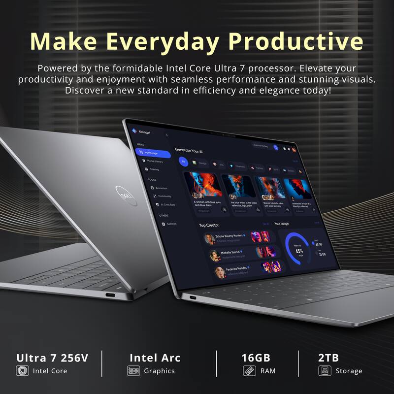 Make Everyday Productive

Powered by the formidable Intel Core Ultra 7 processor. Elevate your productivity and enjoyment with seamless performance and stunning visuals. Discover a new standard in efficiency and elegance today!

Ultra 7 256V  
Intel Core

Intel Arc  
Graphics

16GB  
RAM

2TB  
Storage