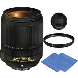 Nikon - 18-140mm f/3.5-5.6G ED VR AF-S DX NIKKOR Zoom Lens + Deluxe Accessory Kit - International Version - Black