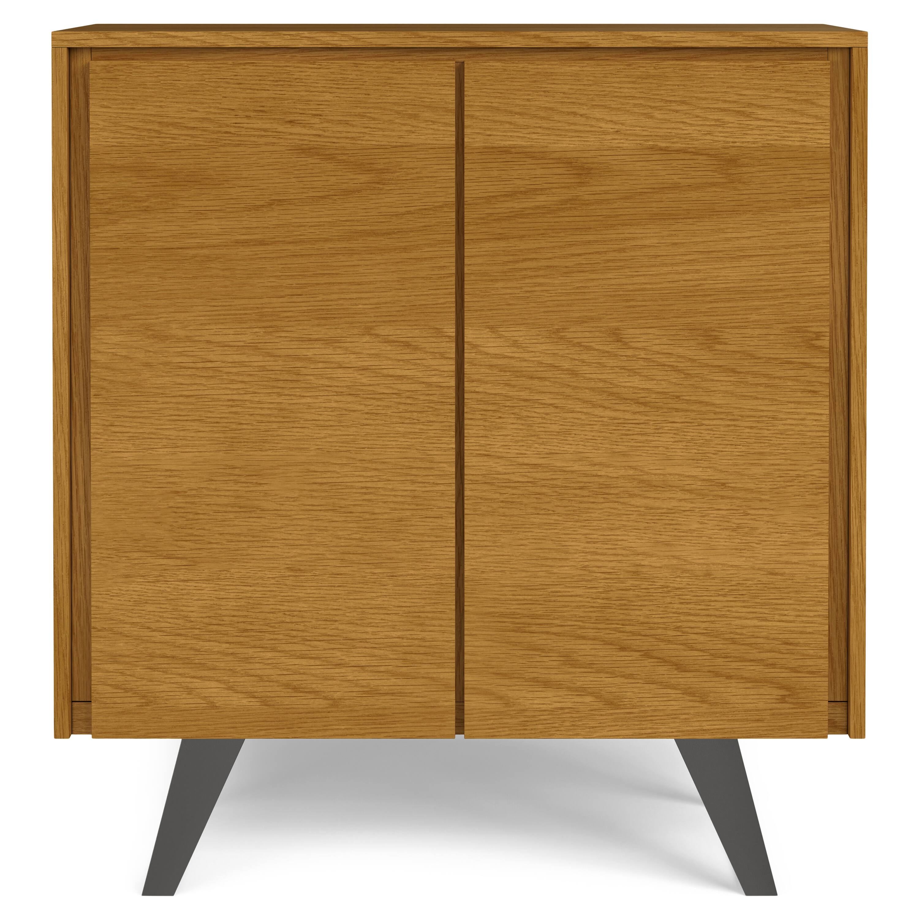 Left. Simpli Home - Lowry 39 inch Oak Storage Cabinet (Set of 2) - Oak Veneer.