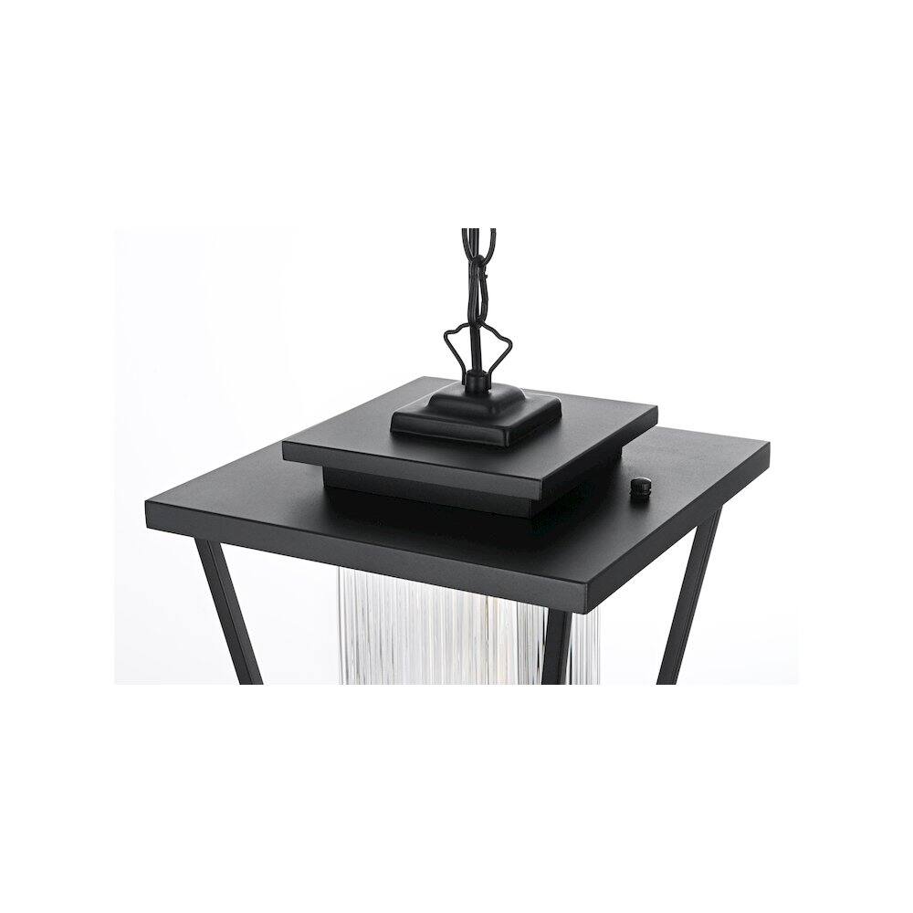 Alt View 4. Elegant Lighting - York 7 inch Outdoor Pendant in Black - Black.