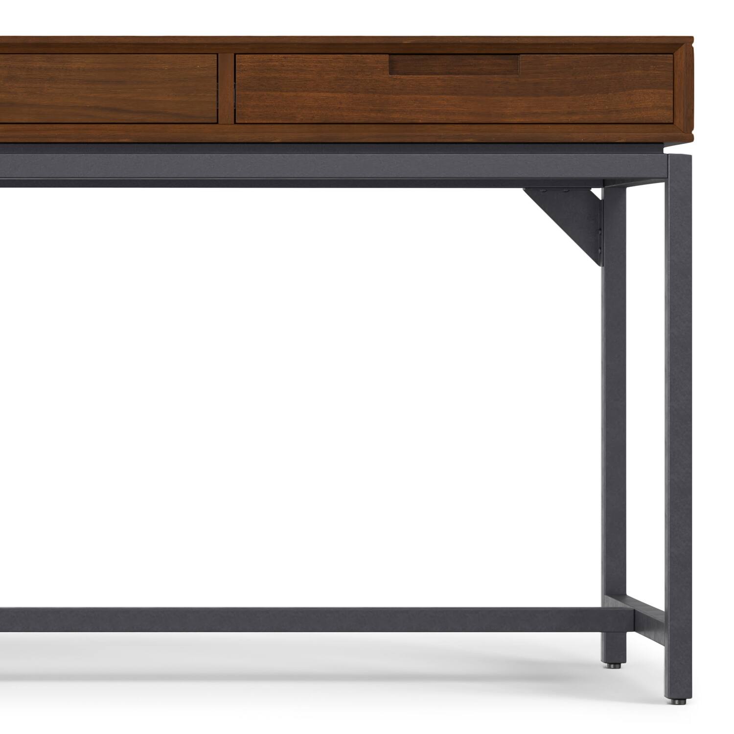 Alt View 8. Simpli Home - Banting SOLID WOOD Industrial 72 inch Wide Desk in Walnut - Walnut Veneer.