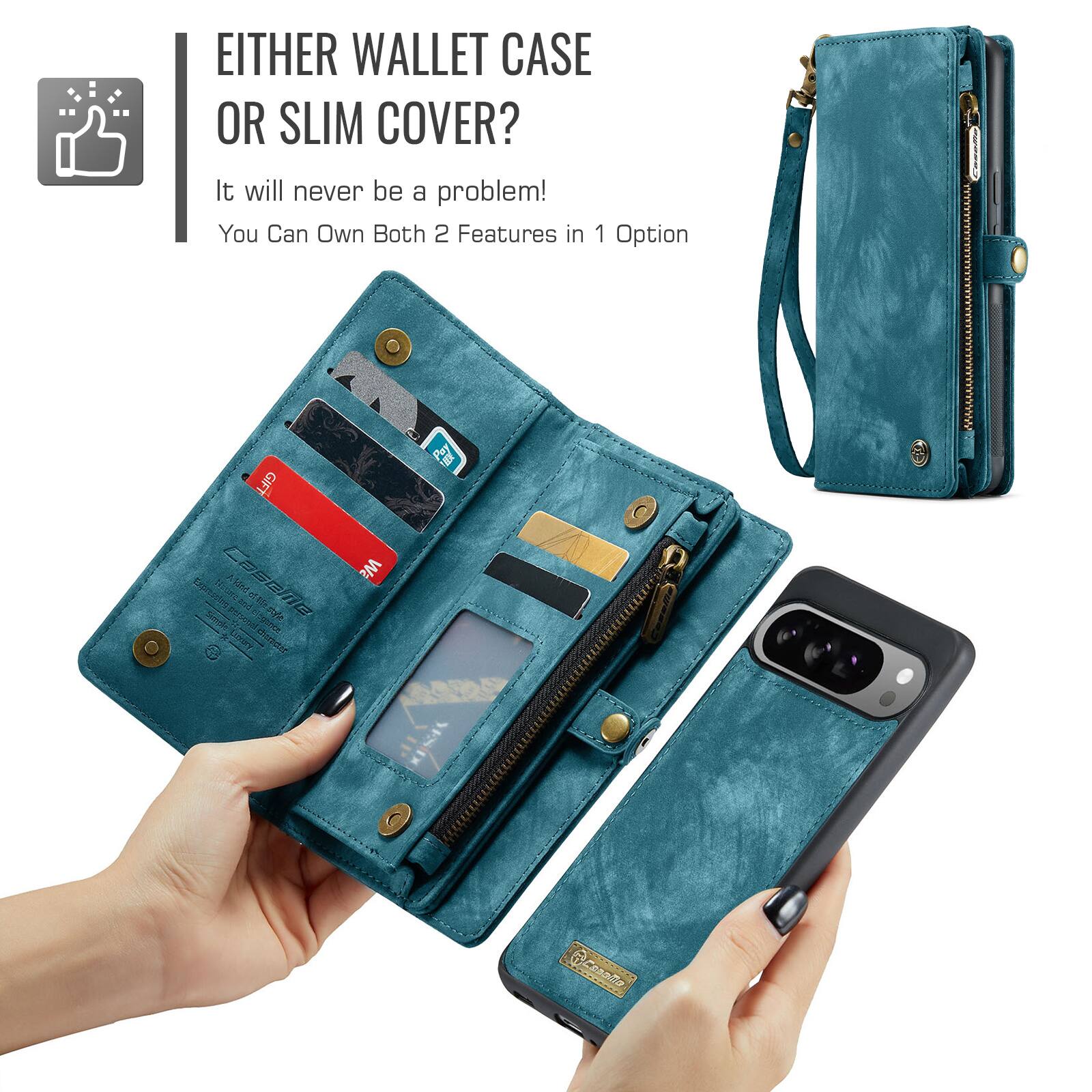 EITHER WALLET CASE OR SLIM COVER?  
It will never be a problem!  
You Can Own Both 2 Features in 1 Option