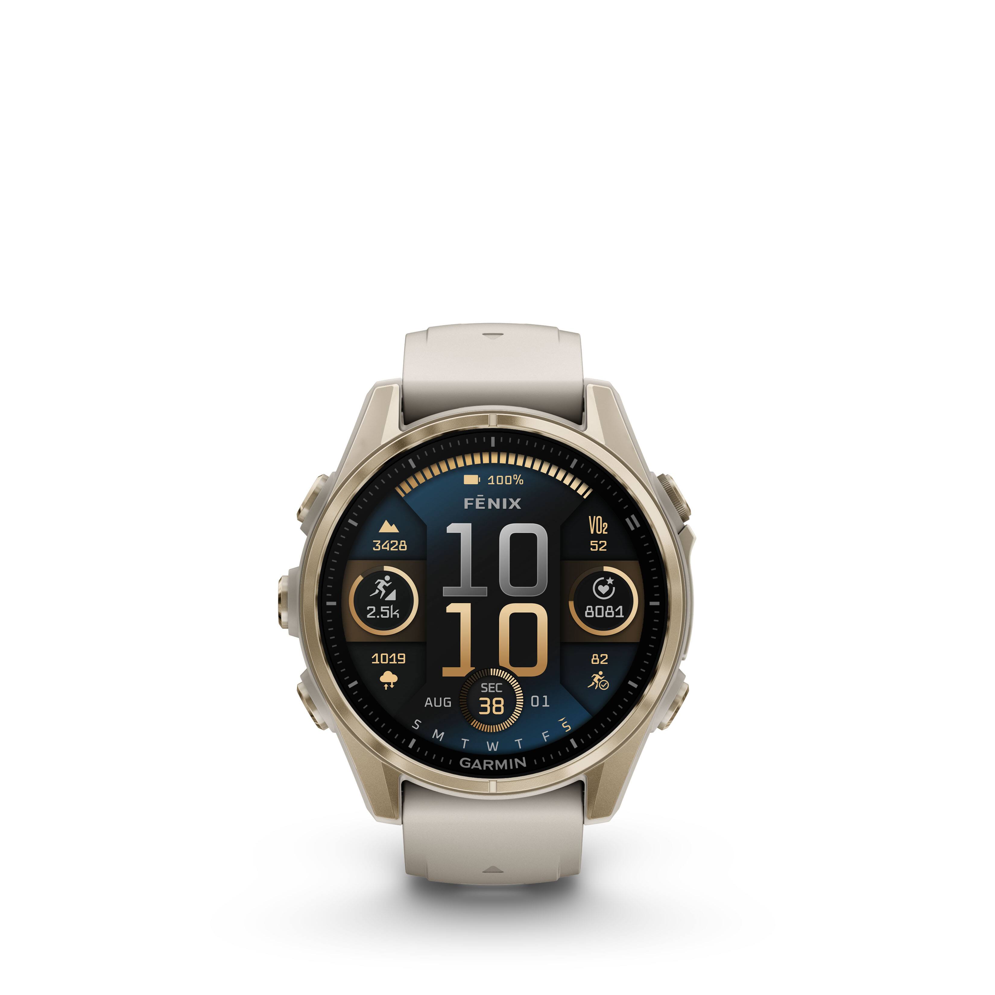 Bundle Garmin Fenix 8 43mm Soft Gold AMOLED GPS Smartwatch Gray