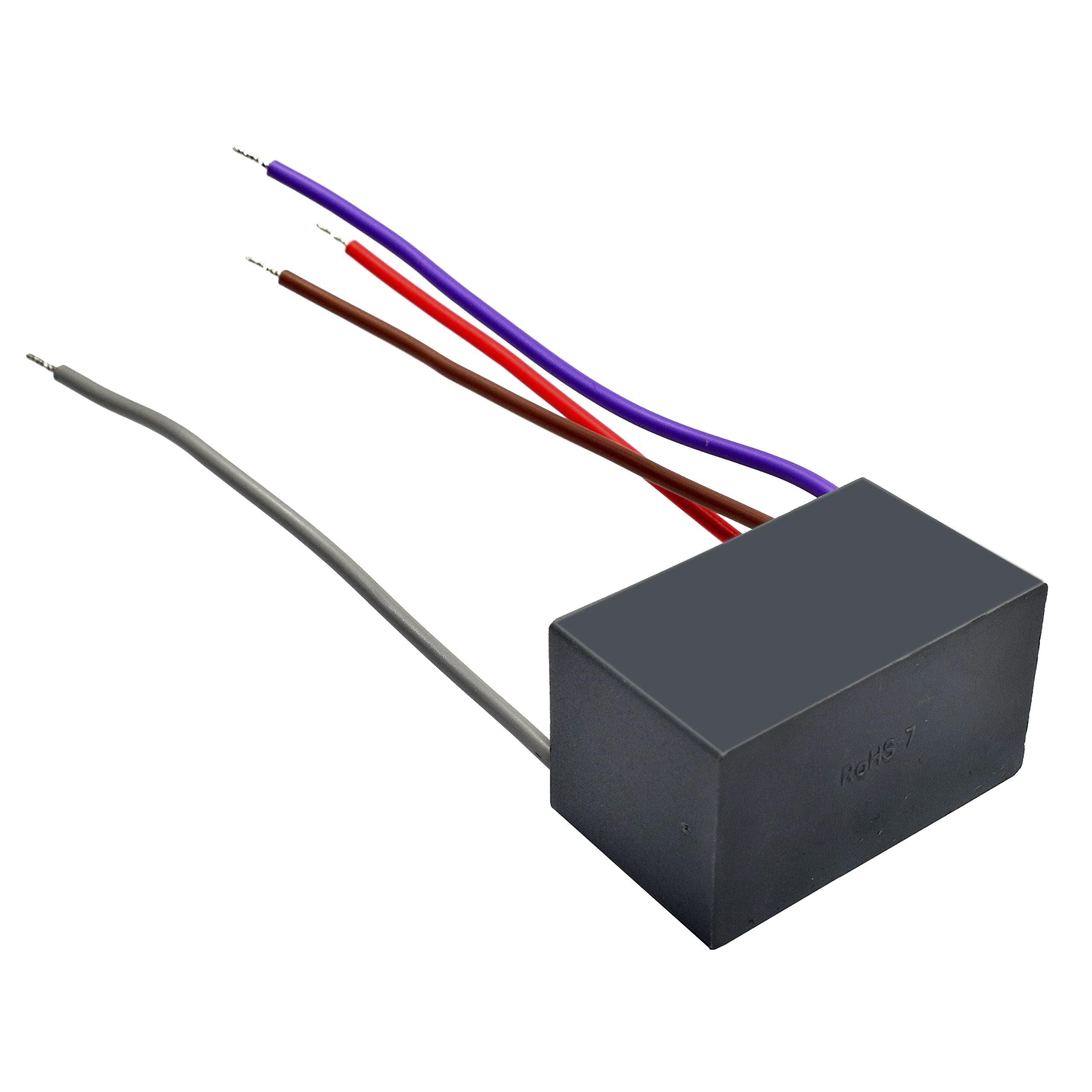 Left. HQRP - Ceiling Fan Capacitor CBB61 3.7 + 4 + 5.5 uF 4-Wire UL Listed Replacement for Hampton Bay.