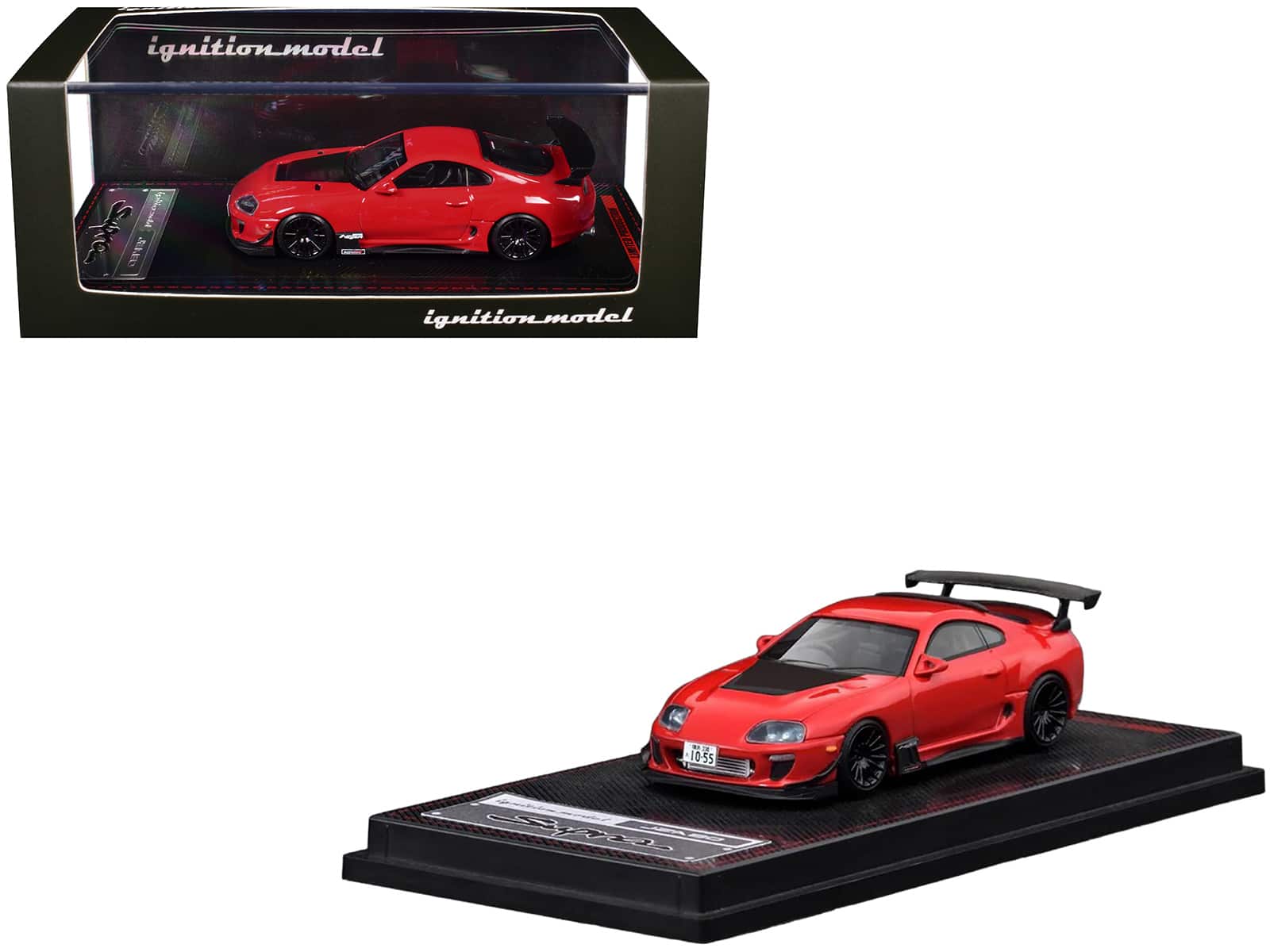 Toyota Supra (JZA80) RZ RHD (Right Hand Drive) Red with Carbon Hood 1/64 Diecast Model Car by Ignition Model price history on PriceWatchPro