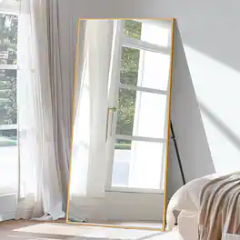 PexFix - 71"x39" Full Length Mirror with Frame Shatterproof Tempered Glass Floor Mirror Wall-Mounted/Freestanding Standing - Gold