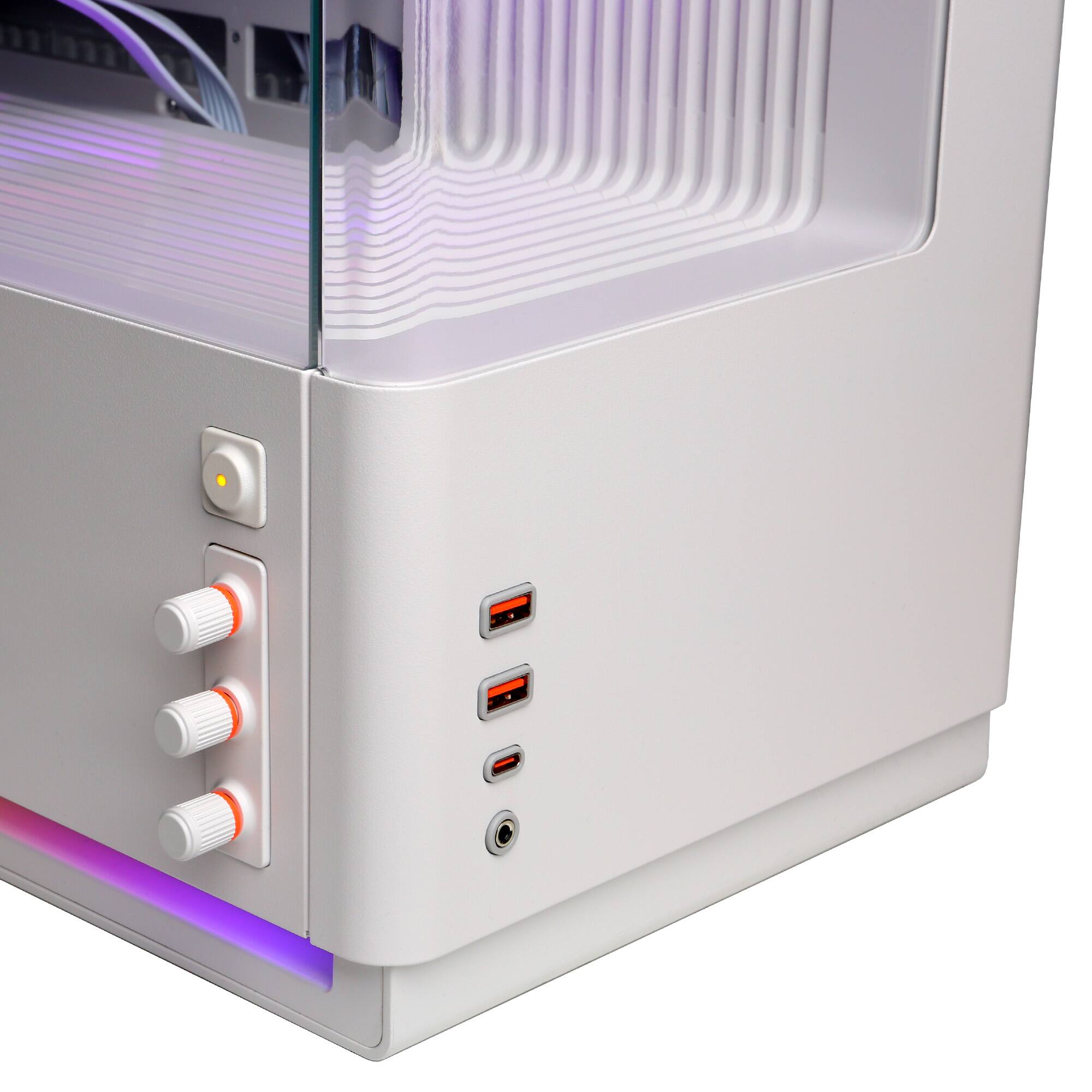 Alt View 3. CyberPowerPC - Gaming Desktop - AMD Ryzen 9 9950X3D2 - AMD Radeon RX 9070 XT 16GB - 64GB DDR5 - 4TB PCIe 4.0 SSD - White.