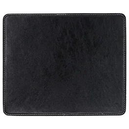 Stock Preferred - Leather Mouse Pad with Stitched Edges & Non-Slip Base, Smooth Surface Gaming Pad – - Black