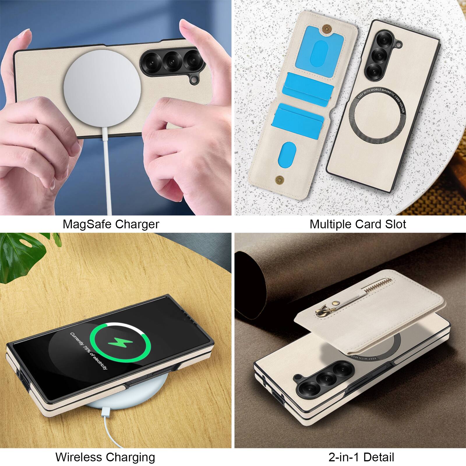- MagSafe Charger
- Multiple Card Slot
- Wireless Charging
- 2-in-1 Detail