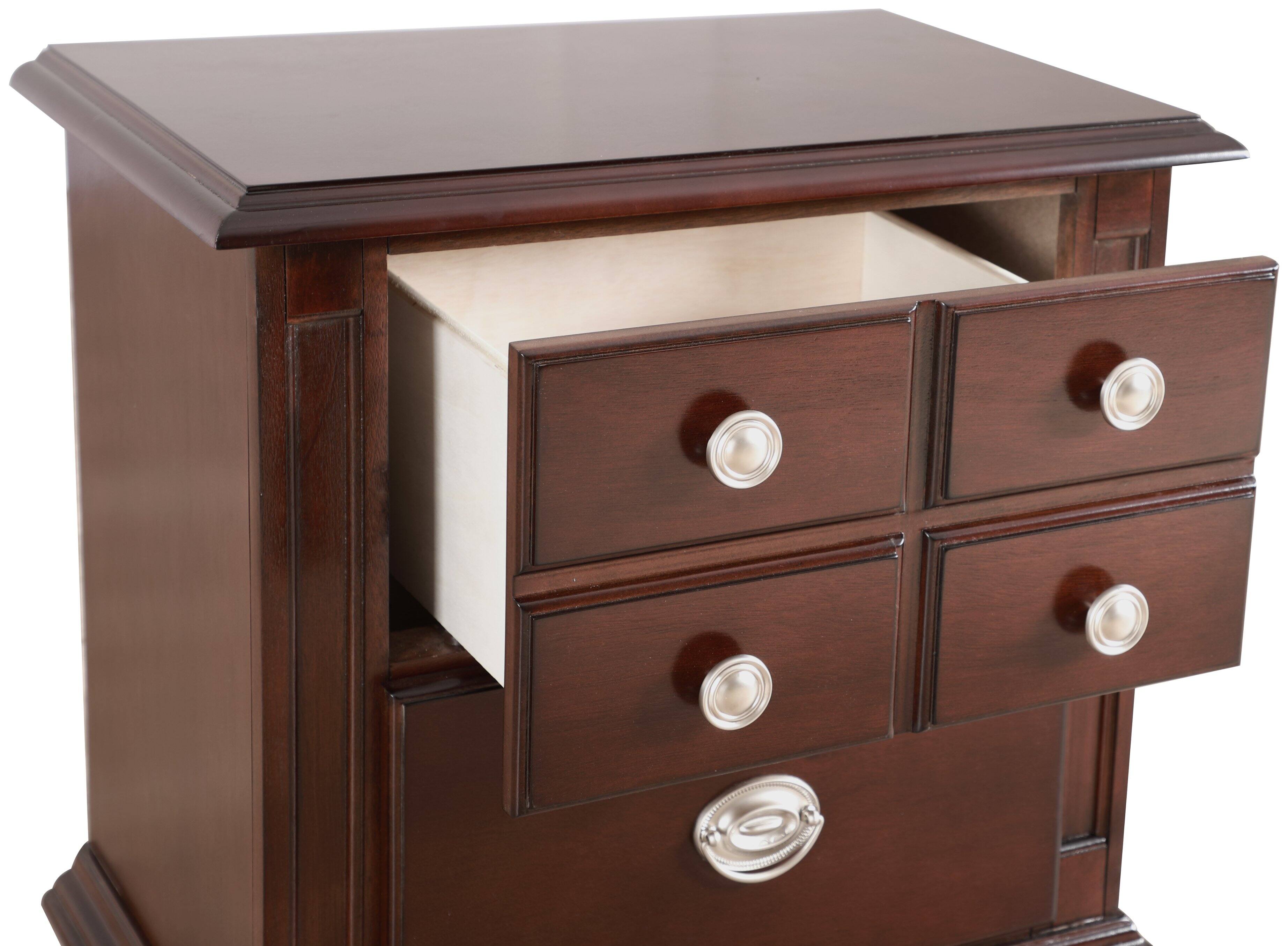 Left. Tiramisubest - Cappuccino Night Stand with Real Wood Veneers and Nickle Hardware - Beige.