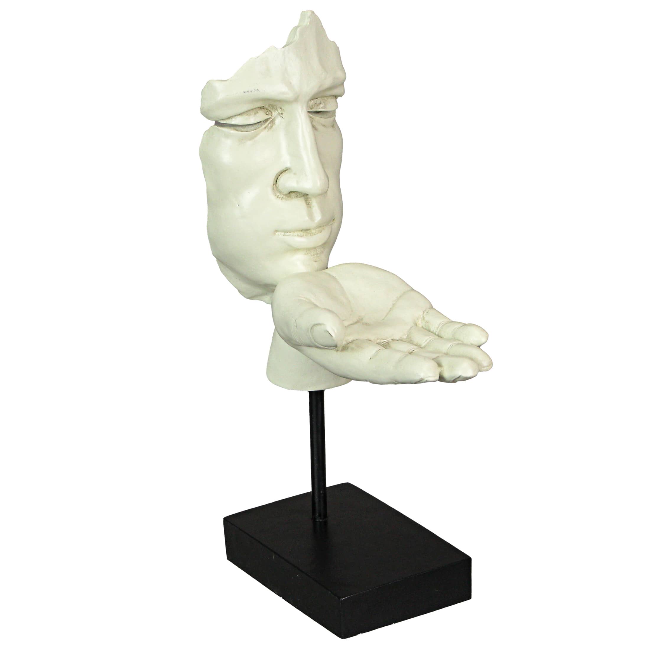 Zeckos - Vitruvian Collection Face with Hand "Blowing A Kiss" Sculpture Statue, 10.75 Inches Tall - White