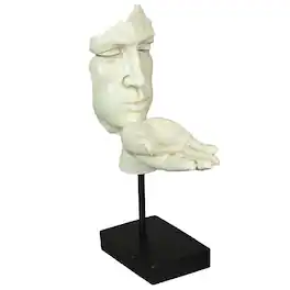 Zeckos - Vitruvian Collection Face with Hand "Blowing A Kiss" Sculpture Statue, 10.75 Inches Tall - White