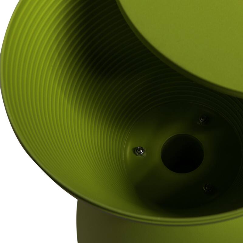 Alt View 6. LeisureMod - Boyd Modern Round Hourglass Accent Side Table, Drum Storage Table with Ribbed Base for Indoor/Outdoor - Green.