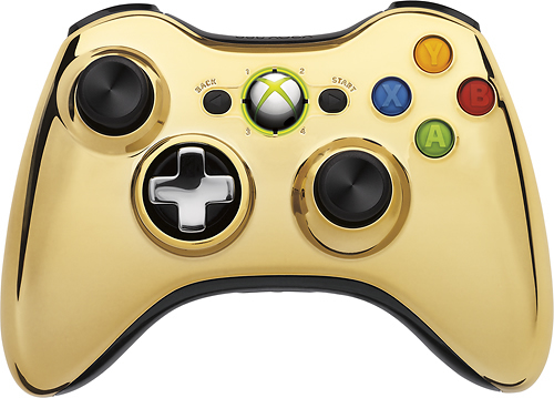 basketball action antenna Microsoft Special Edition Wireless Controller for Xbox 360 Gold Chrome  43G-00054 - Best Buy