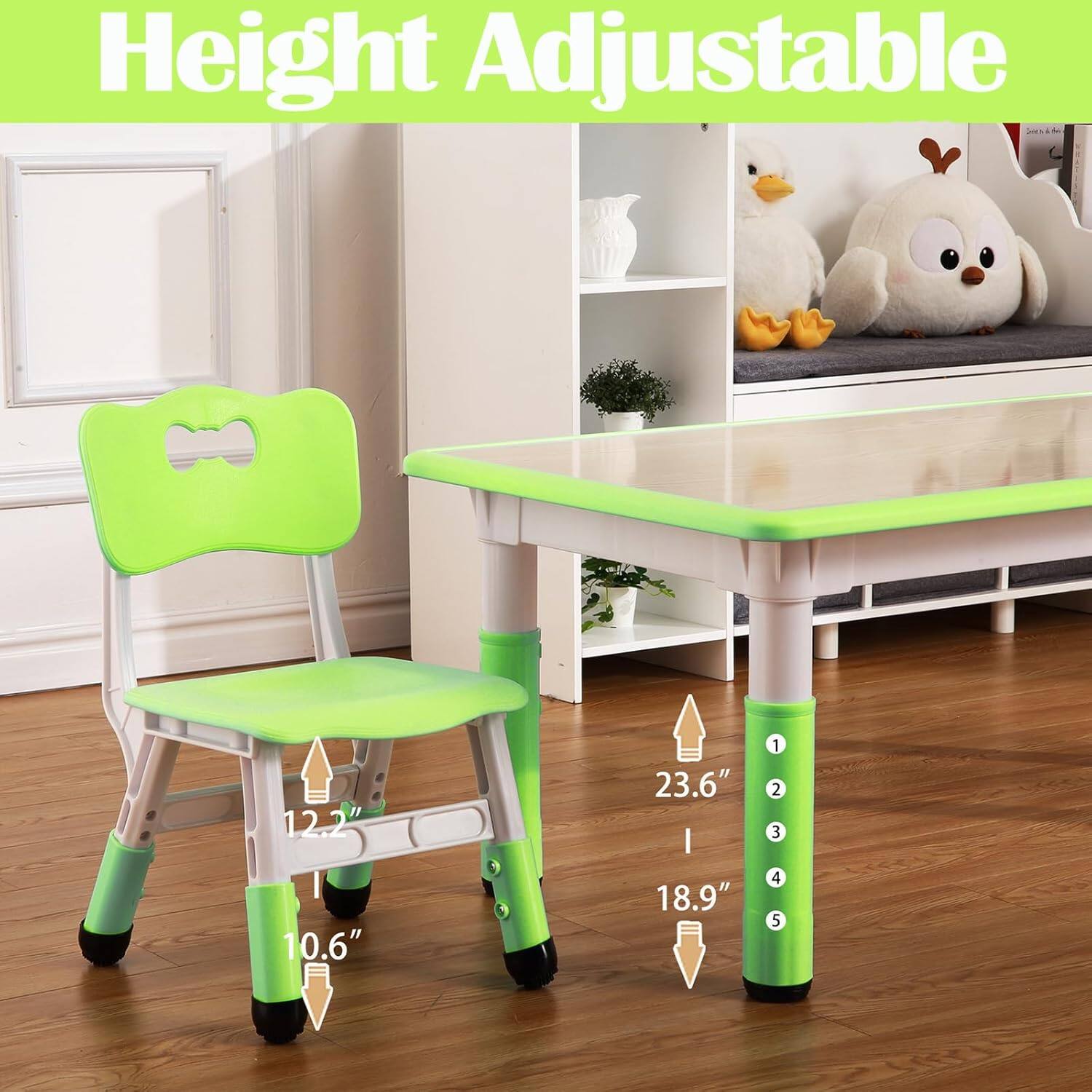 Height Adjustable

12.2"  
10.6"  
23.6"  
18.9"  
1 2 3 4 5