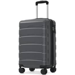 Ecooso - 20" ABS Hard Shell Carry-On Luggage, Expandable Suitcase with Spinner Wheels and TSA Combination Lock - Gray