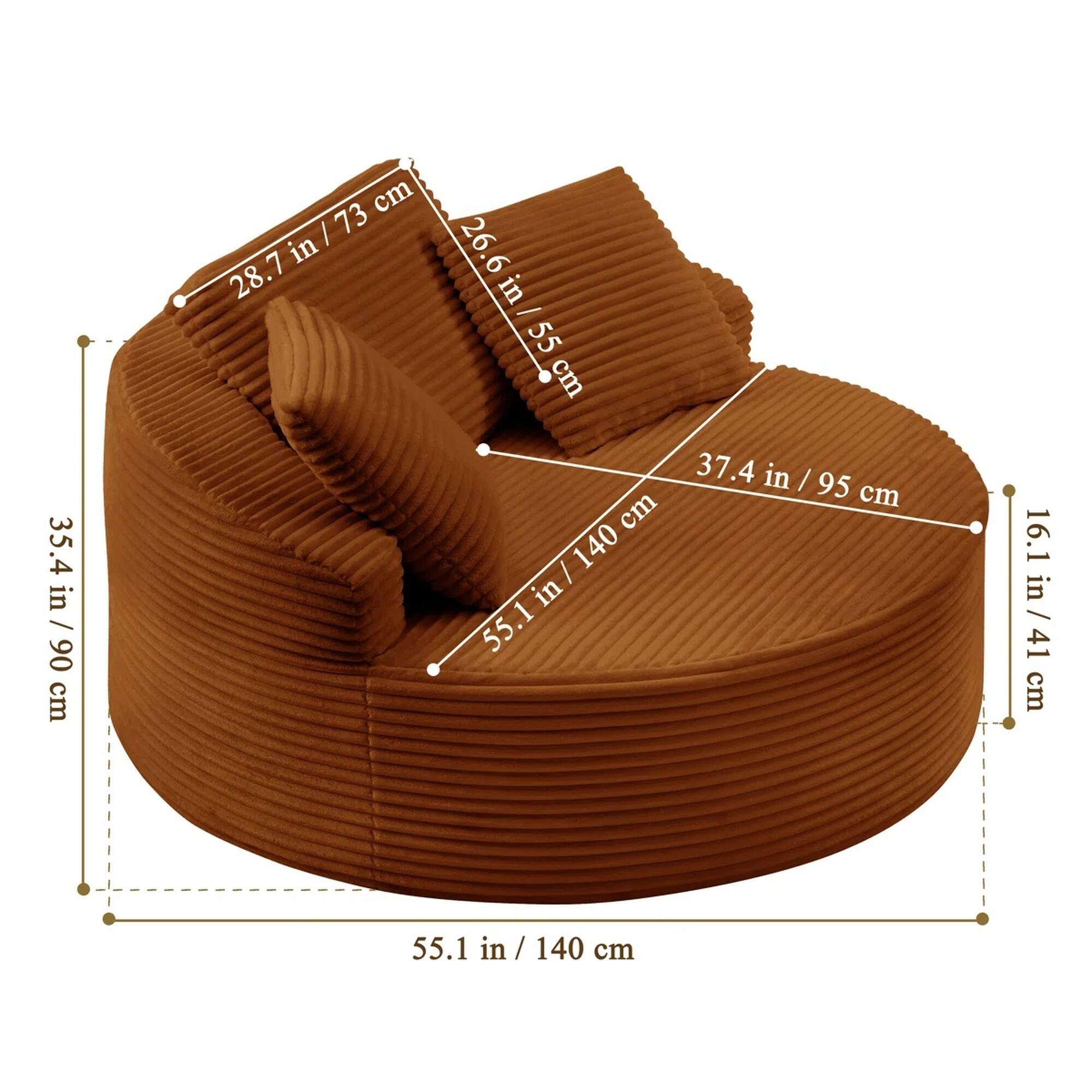 - 28.7 in / 73 cm
- 26.6 in / 67.5 cm
- 35.4 in / 90 cm
- 37.4 in / 95 cm
- 55.1 in / 140 cm
- 16.1 in / 41 cm