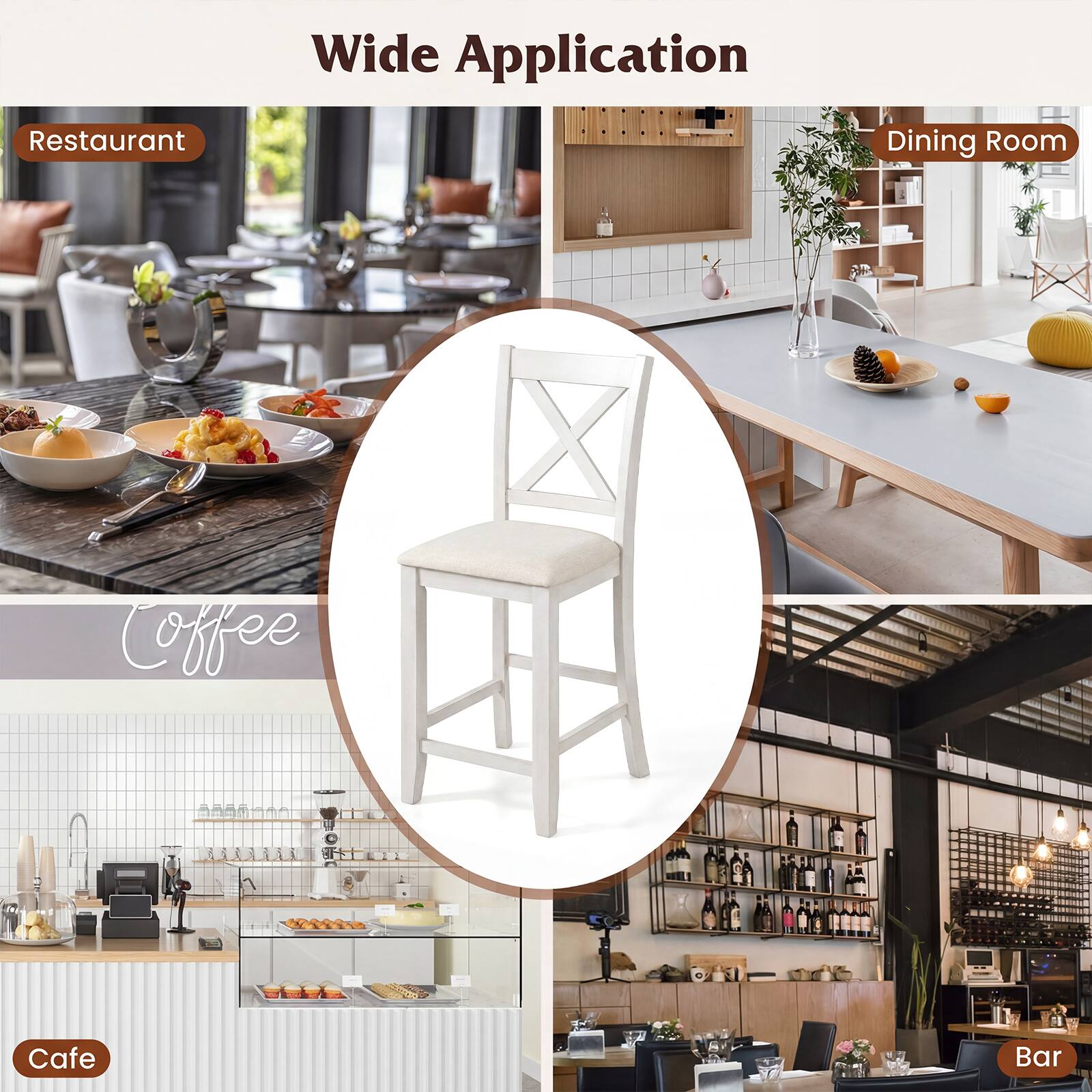 Wide Application  
Restaurant  
Dining Room  
Coffee  
Cafe  
Bar