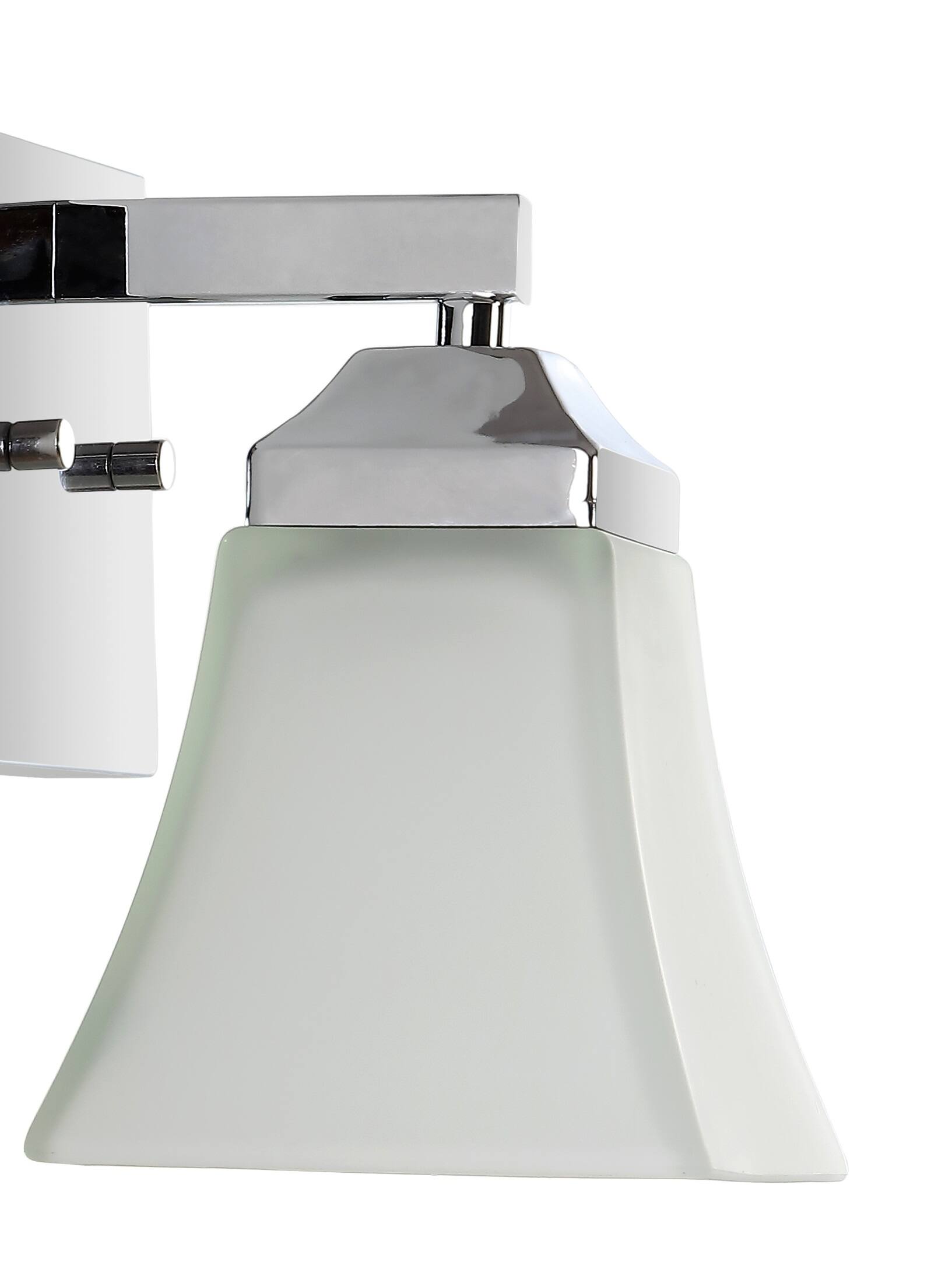 Alt View 4. Jonathan Y - Staunton 5" 1-Light Farmhouse Cottage Metal LED Vanity Light with Frosted Glass Shade, Chrome - Chrome.
