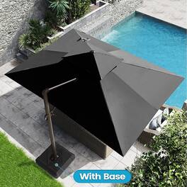 Crestlive Products - 13ft Aluminum Slide-tilt Cantilever Patio Umbrella Base - Black