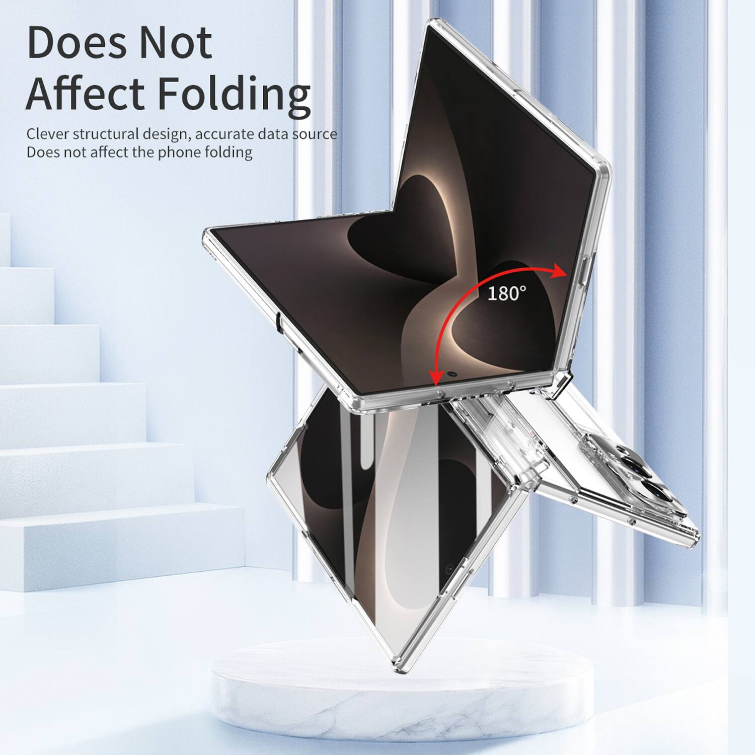 Does Not Affect Folding

Clever structural design, accurate data source
Does not affect the phone folding

180°
