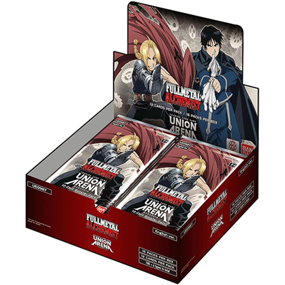 FULLMETAL ALCHEMIST UNION ARENA
12 CARDS PER PACK / 16 PACKS PER BOX
English ver.
192 CARDS PER BOX
BANDAI
UE09ST