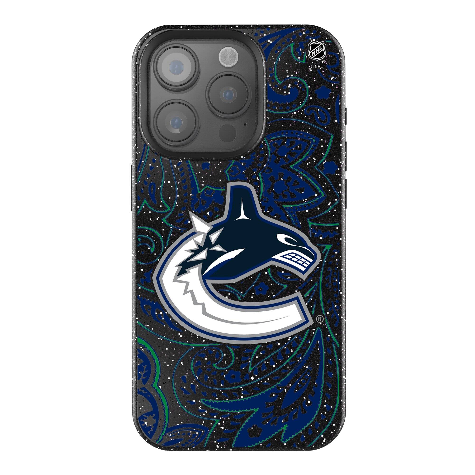 Keyscaper - NHL - Vancouver Canucks Paisley Bling iPhone Case - 15 - Black