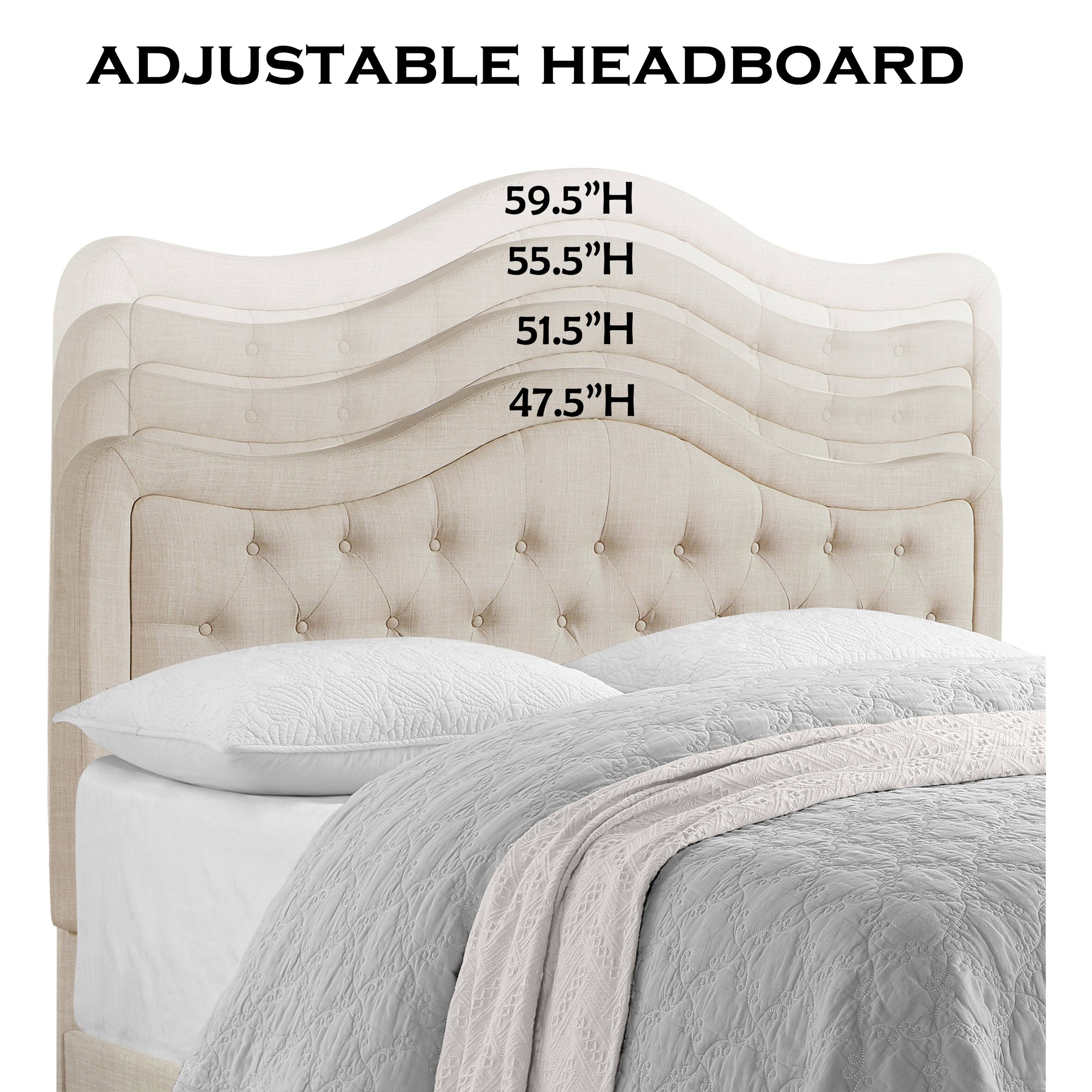 ADJUSTABLE HEADBOARD

59.5”H  
55.5”H  
51.5”H  
47.5”H