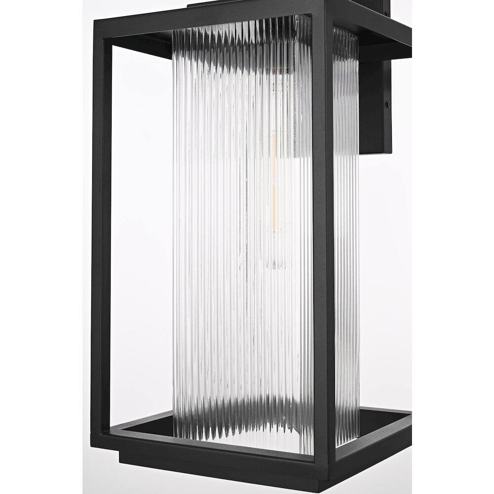 Alt View 1. Elegant Lighting - Ludlow 10 Inch Outdoor Wall Sconce In Black - Black.