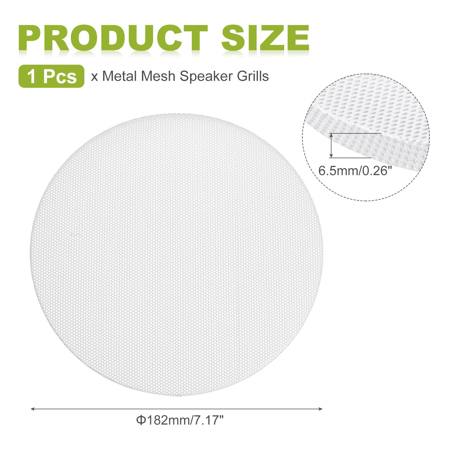 PRODUCT SIZE  
1 Pcs x Metal Mesh Speaker Grills  
6.5mm/0.26"  
182mm/7.17"