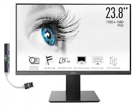 MSI - 24'' FHD VA Monitor, Anti Glare, Anti Flicker, VESA Mount, Low Blue Light, HDMI & DKZ Hub, (PROMP241X) - Black