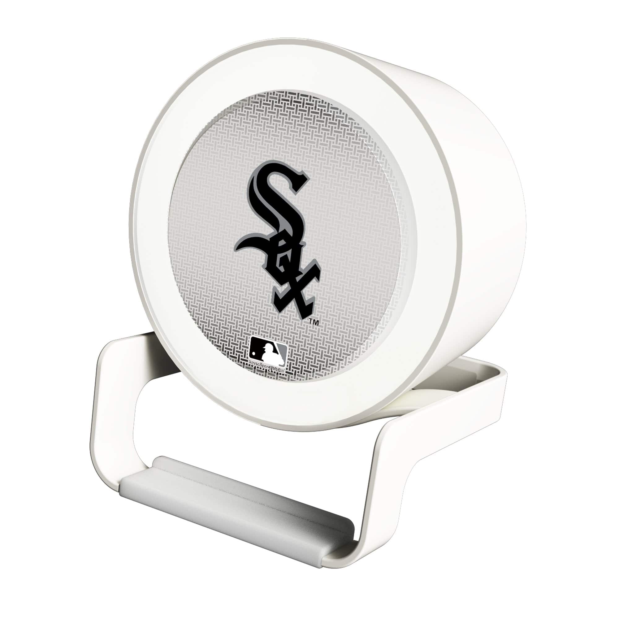 Front. Keyscaper - Chicago White Sox Linen Print Nightlight Charger & Bluetooth Speaker - White.