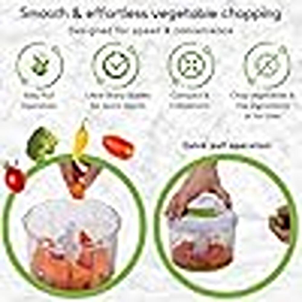 Sure, here is the corrected and grouped text from the image:

---

**Smooth & effortless vegetable chopping**

- **Easy to use:** Simply place your vegetables in the container.
- **Less mess:** No need to chop on a cutting board.
- **Compact & portable:** Perfect for small kitchens.
- **Easy to clean:** Just rinse with water.

---

**Features:**

- **Smooth & effortless vegetable chopping**
- **Easy to use:** Simply place your vegetables in the container.
- **Less mess:** No need to chop on a cutting board.
- **Compact & portable:** Perfect for small kitchens.
- **Easy to clean:** Just rinse with water.