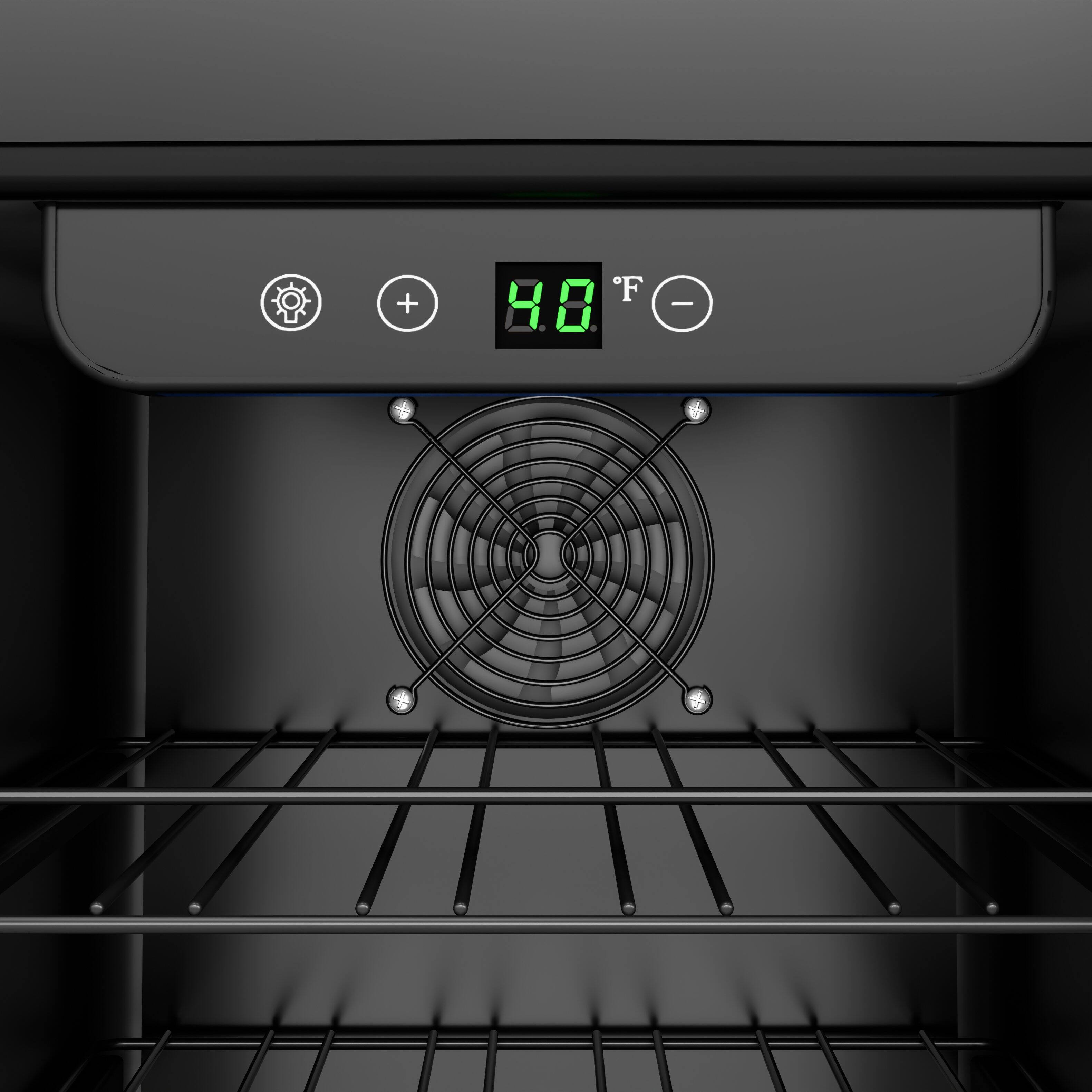 Alt View 10. Koolmore - 15 in. Small Stainless Steel, Glass-Door Built-In Refrigerator and Beverage Cooler, 3 cu. ft. - KM-BIR3C-GD. - Black and Stainless-Steel.