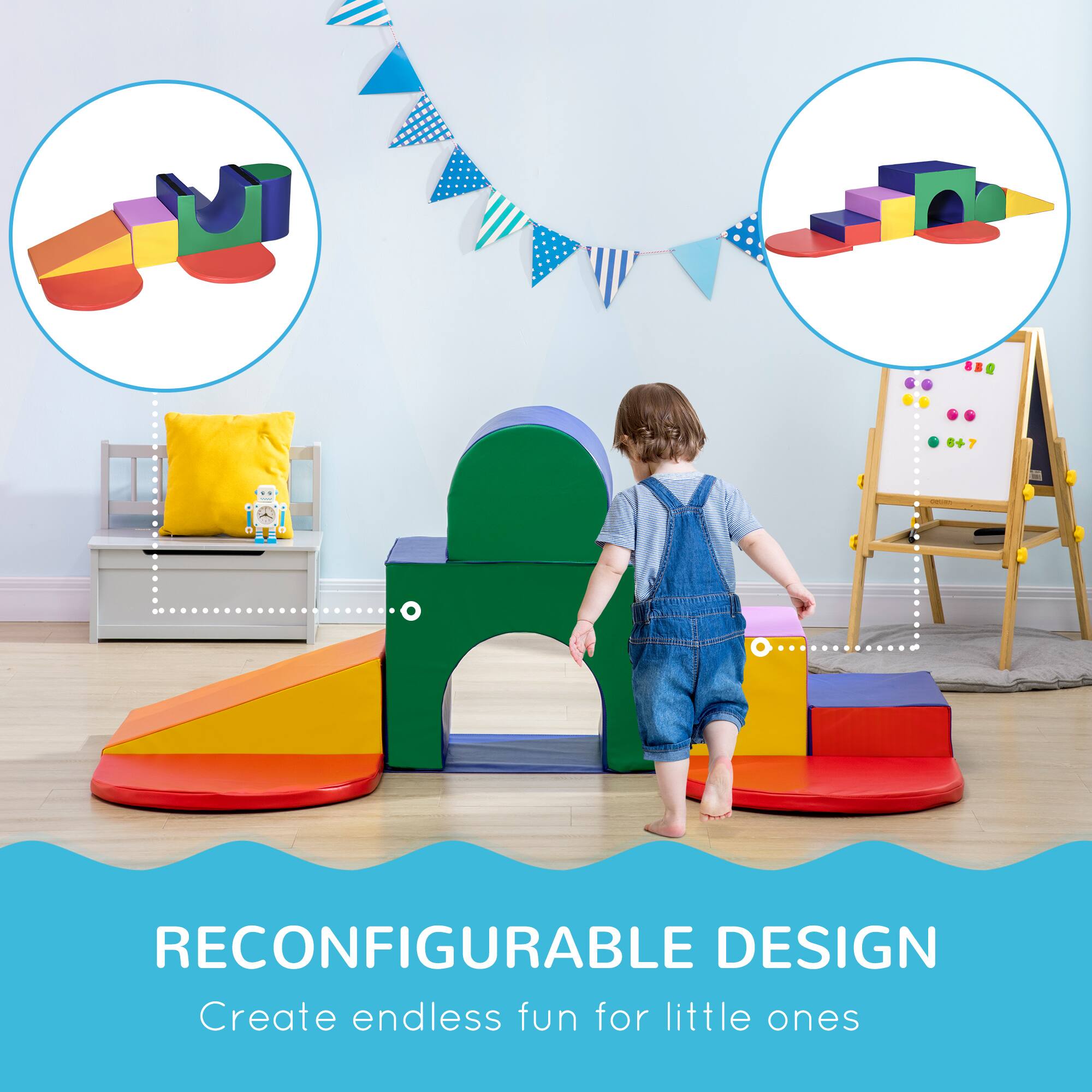 RECONFIGURABLE DESIGN  
Create endless fun for little ones