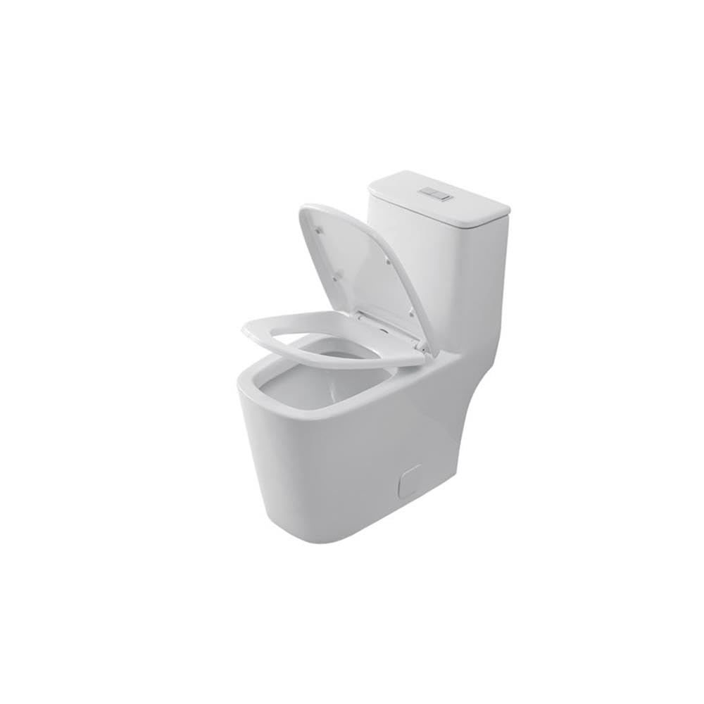 Alt View 3. Elegant Kitchen and Bath - Winslet One-piece floor Square Toilet 27x14x31 in White - White.