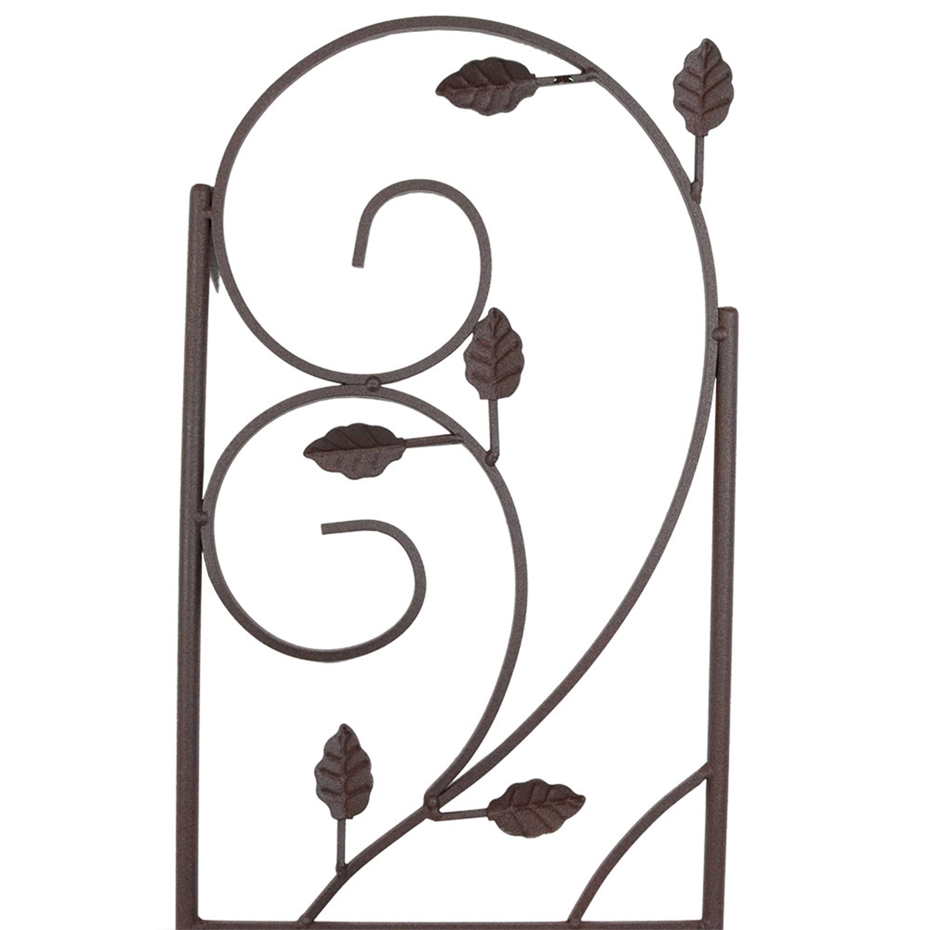 Alt View 9. Sunnydaze - 32 in Steel Wire Swirl Leaf Garden Plant Trellis - Set of 2 - Brown.
