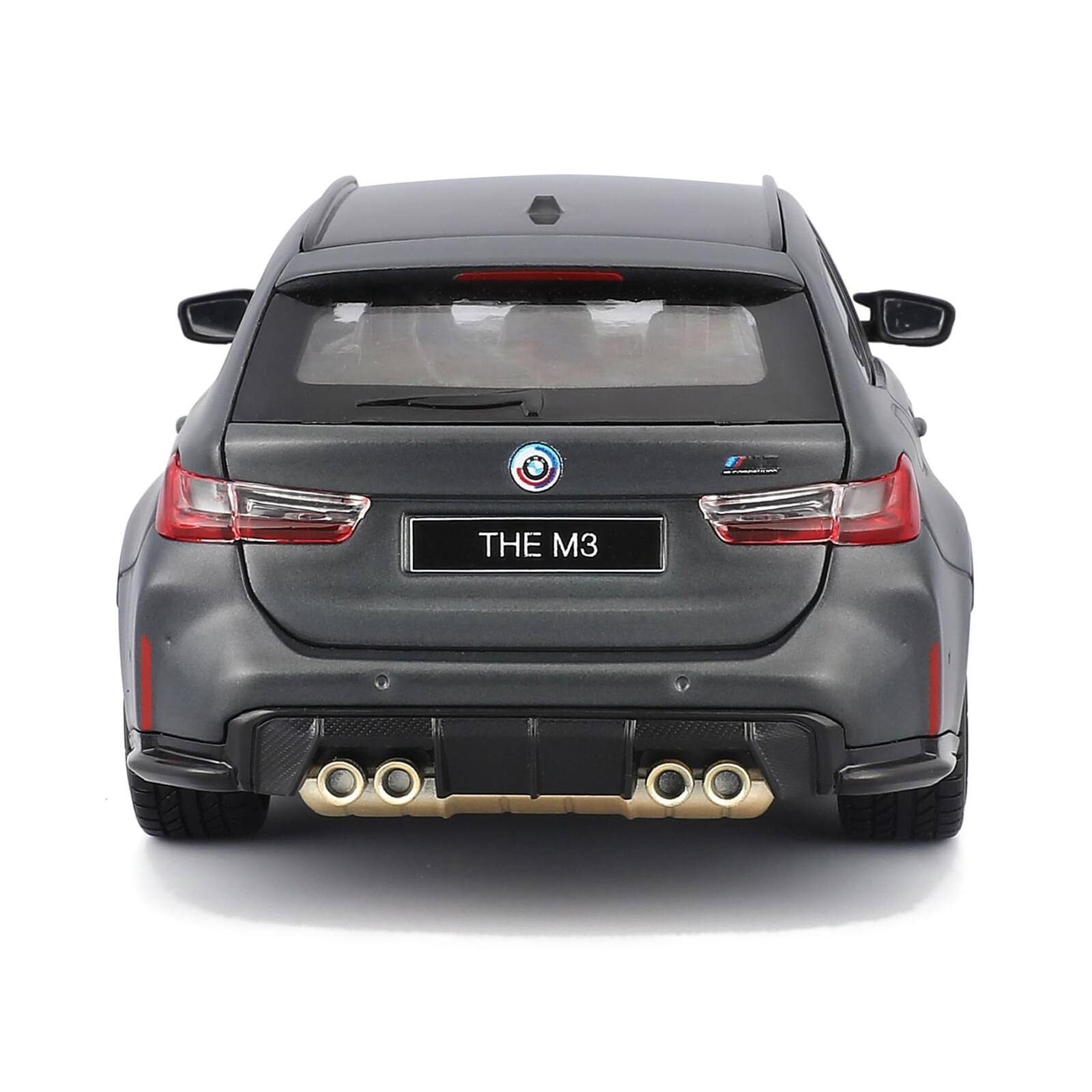Alt View 4. Bburago - 2023 BMW M3 Touring Matt Gray Metallic with Black Top 1/24 Diecast Model Car by Bburago.
