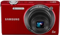 Front Standard. Samsung - SH100 14.2-Megapixel Wi-Fi Enabled Digital Camera - Red.