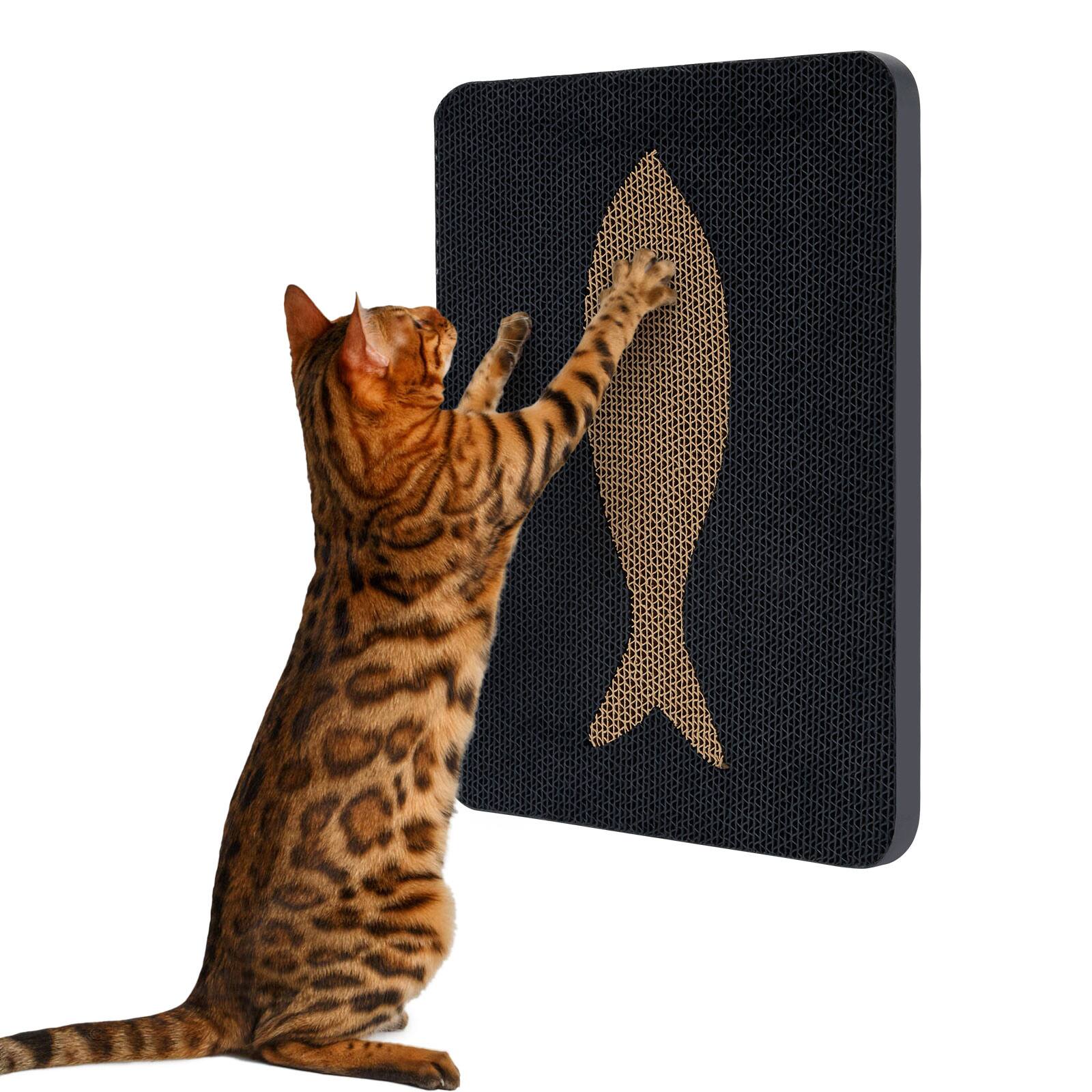 Alt View 7. Ownpets - Wall-Mounted Cat Scratcher Vertical Cat Scratch Pad - Black.