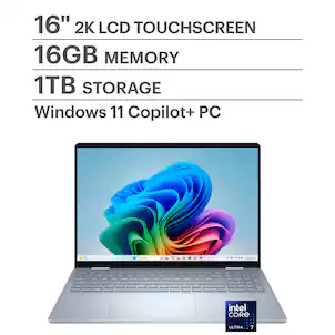 Dell - Plus - Copilot+ PC - 16" 2K 2-in-1 Touchscreen Laptop - Intel Core Ultra 7 256V 2024 - 16GB Memory - 1TB Storage - Ice Blue
