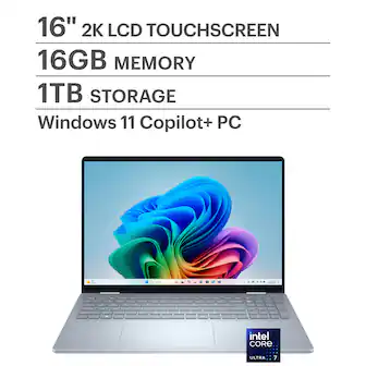 Dell - Plus - Copilot+ PC - 16" 2K 2-in-1 Touchscreen Laptop - Intel Core Ultra 7 256V 2024 - 16GB Memory - 1TB Storage - Ice Blue