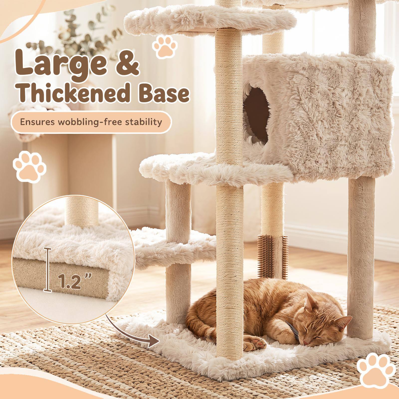 Large & Thickened Base Ensures wobbling-free stability  
1.2"