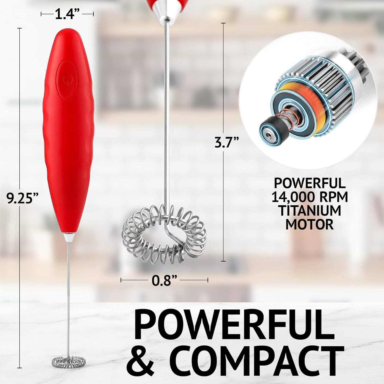 1.4"  
3.7"  
9.25"  
POWERFUL 14,000 RPM TITANIUM MOTOR  
0.8"  
POWERFUL & COMPACT